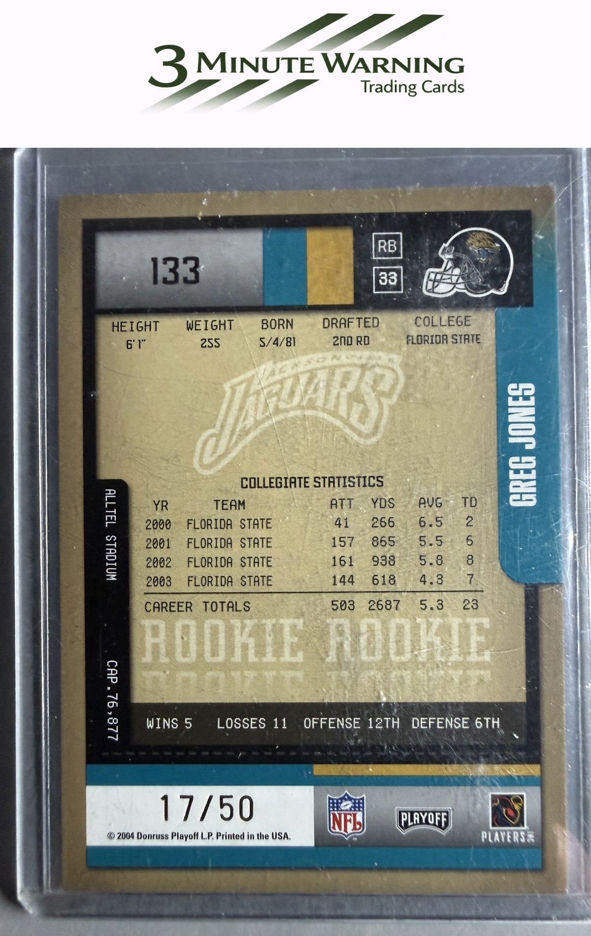 2004 Playoff Contenders #133 Greg Jones Playoff Ticket #/50