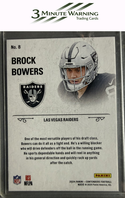 2024 Panini Contenders #8 Brock Bowers Rookie Stallions
