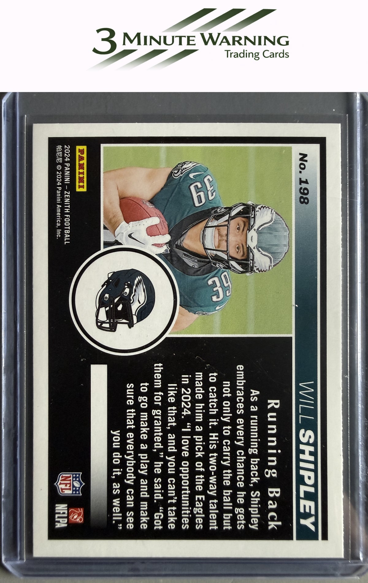 2024 Panini Zenith #198 Will Shipley Two Minute Drill