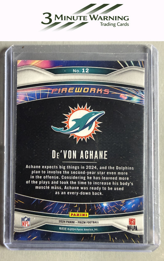 2024 Panini Prizm #12 De'Von Achane Fireworks