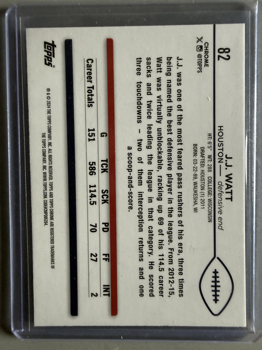 2024 Topps Chrome #82 J.J. Watt Sepia Refractor