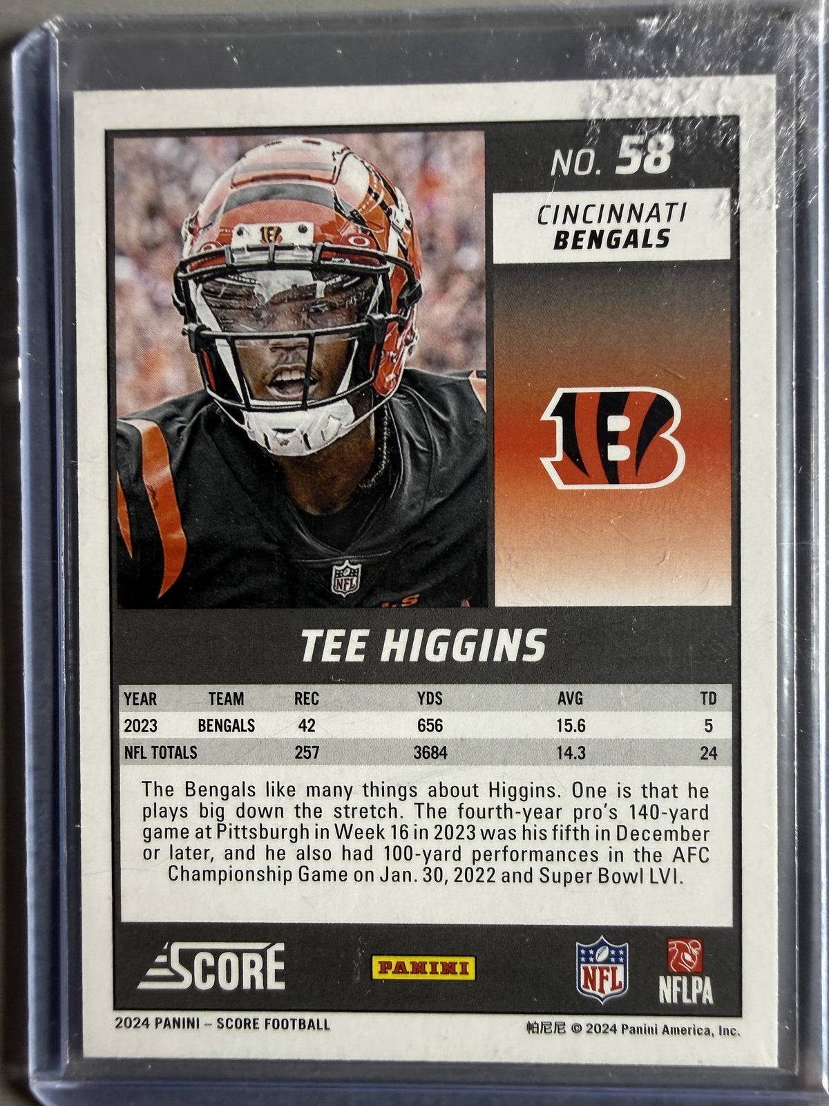 2024 Score #58 Tee Higgins Dots Gold #/240