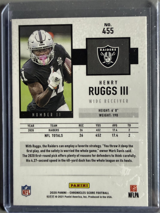 2020 Panini Chronicles #455 Henry Ruggs III 2020 Score Update Rookies