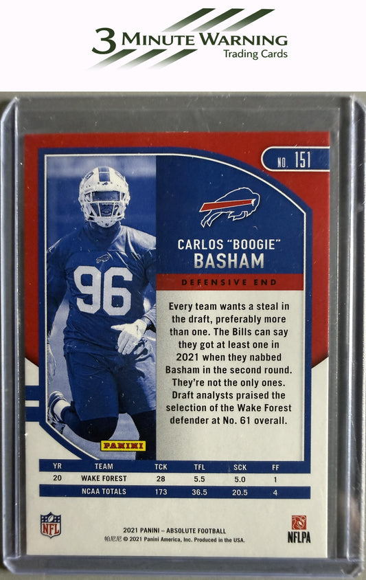 2021 Panini Absolute #151 Carlos "Boogie" Basham Blue