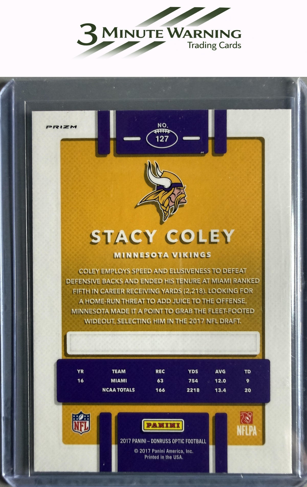 2017 Donruss Optic #127 Stacy Coley Red and Yellow