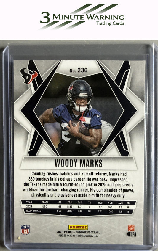 2025 Panini Phoenix #236 Woody Marks Silver Pyramids Prizm