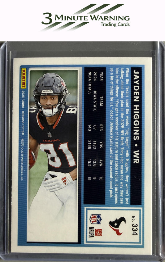 2025 Donruss #334 Jayden Higgins
