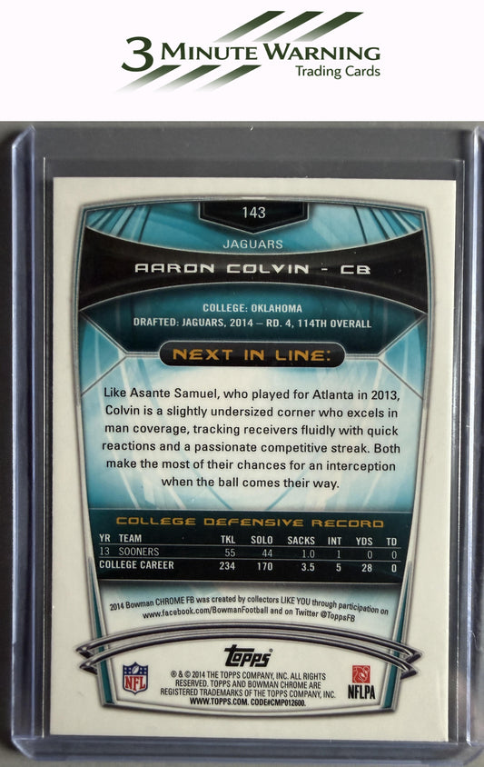 2014 Bowman Chrome #143 Aaron Colvin
