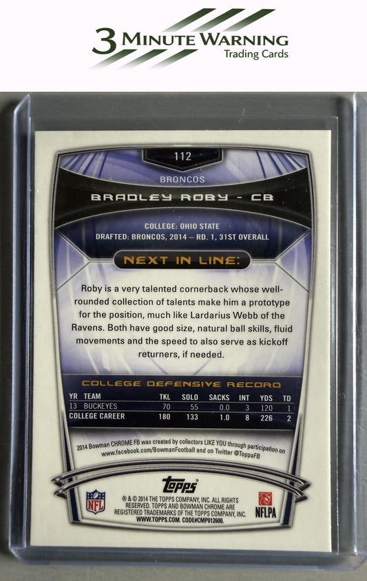 2014 Bowman Chrome #112 Bradley Roby