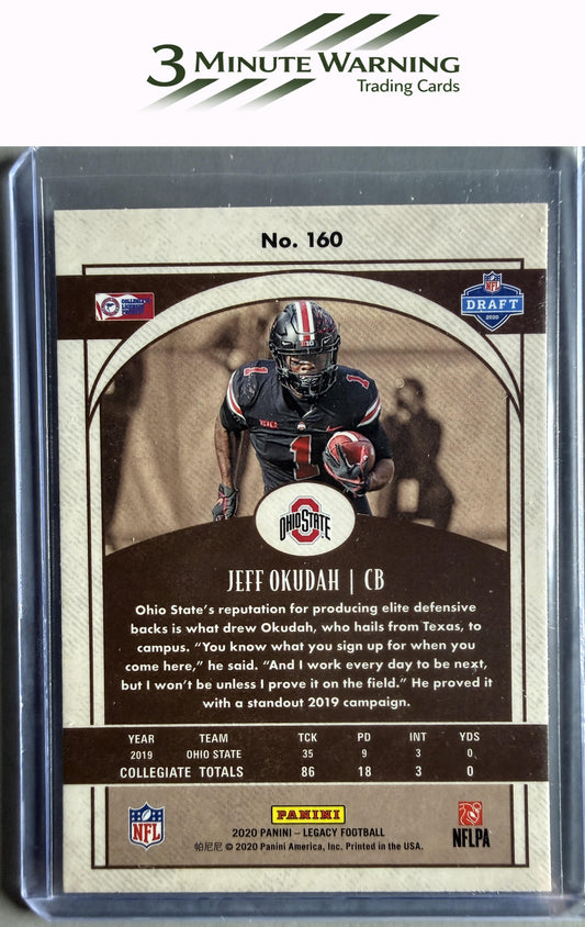 2020 Panini Legacy #160 Jeff Okudah Rookies Premium Edition Silver