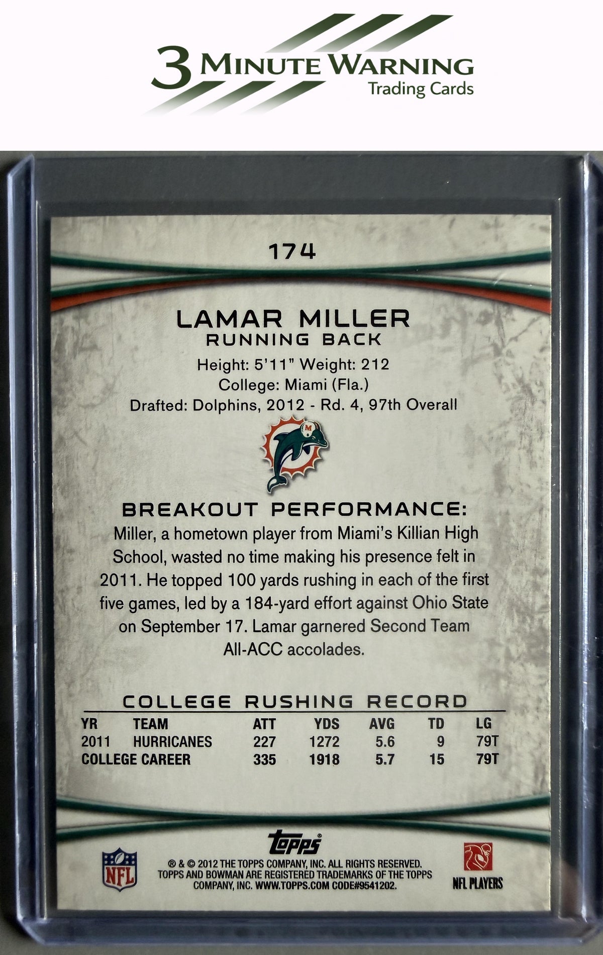 2012 Bowman #174 Lamar Miller