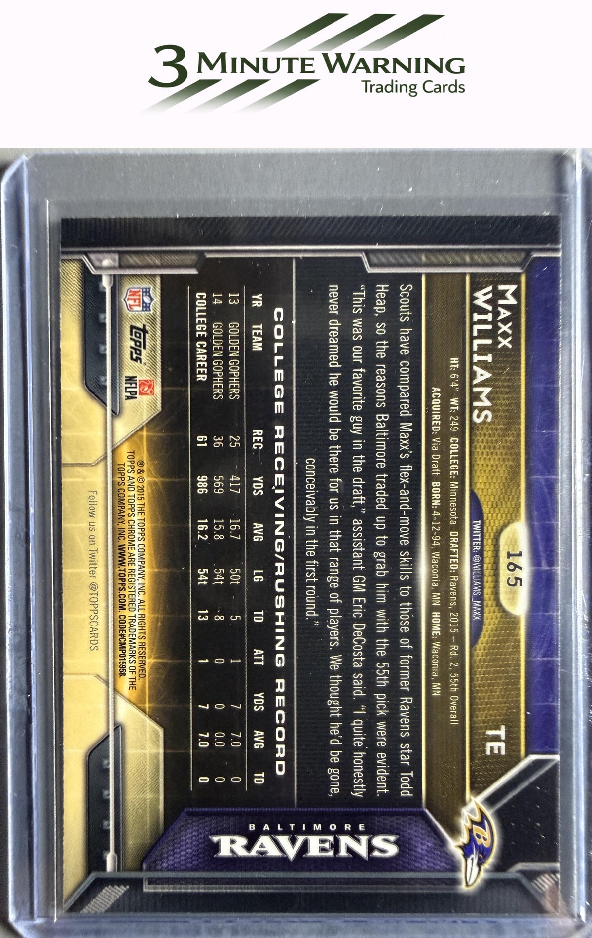 2015 Topps Chrome #165 Maxx Williams