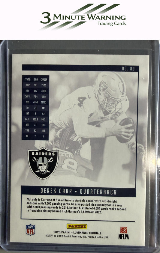 2020 Panini Luminance #80 Derek Carr