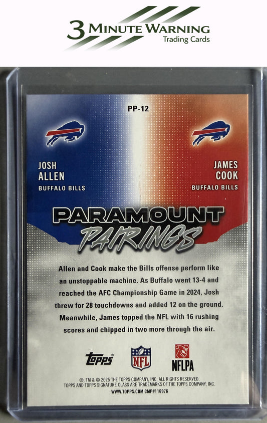 2025 Topps Signature Class #PP-12 James Cook / Josh Allen Paramount Pairings