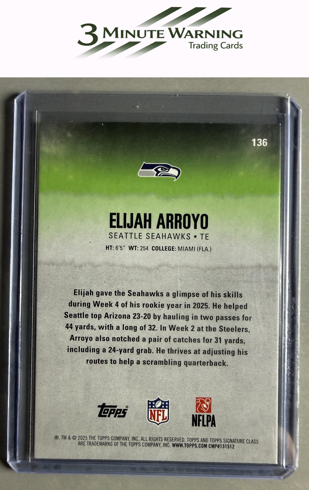 2025 Topps Signature Class #136 Elijah Arroyo