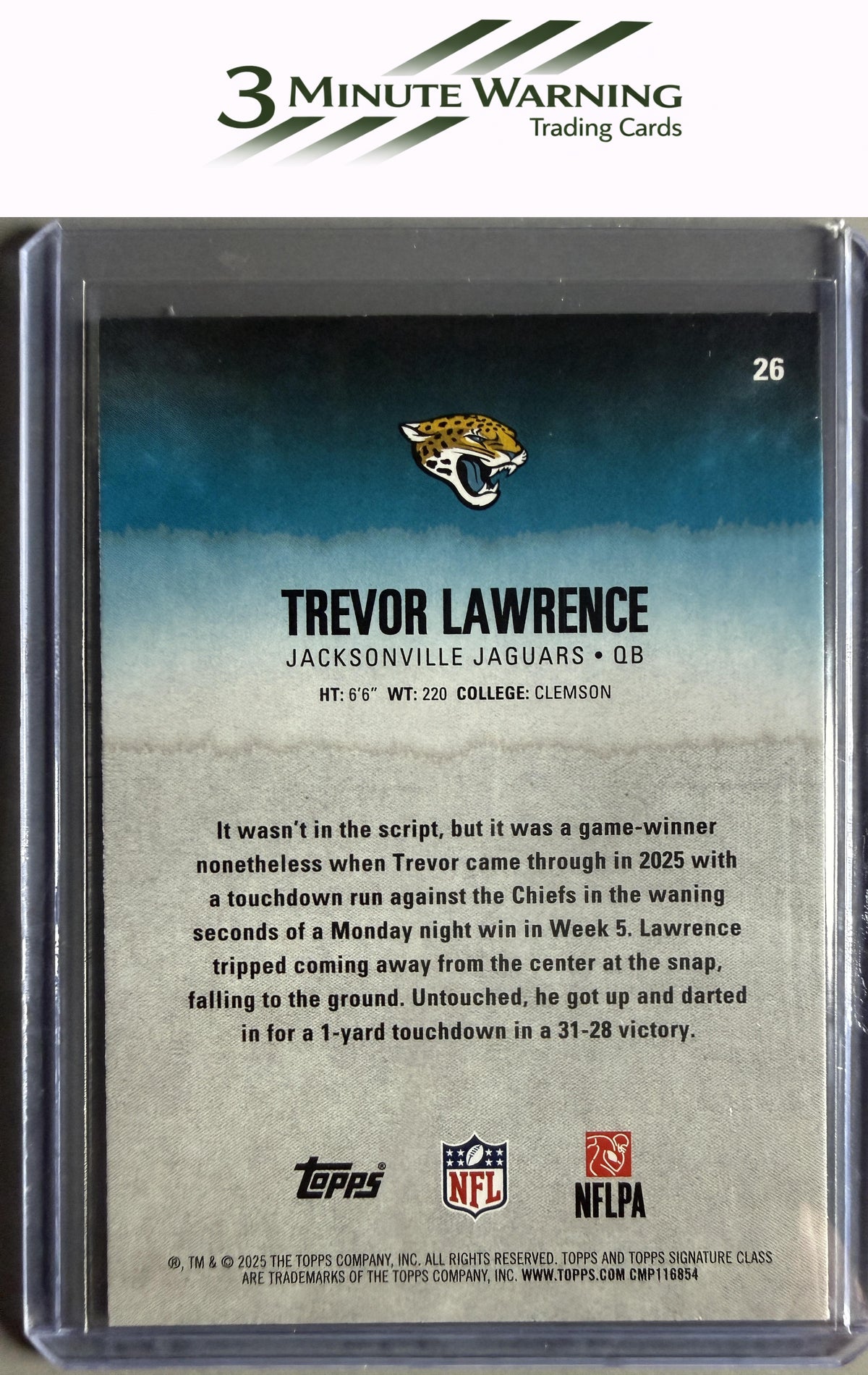 2025 Topps Signature Class #26 Trevor Lawrence