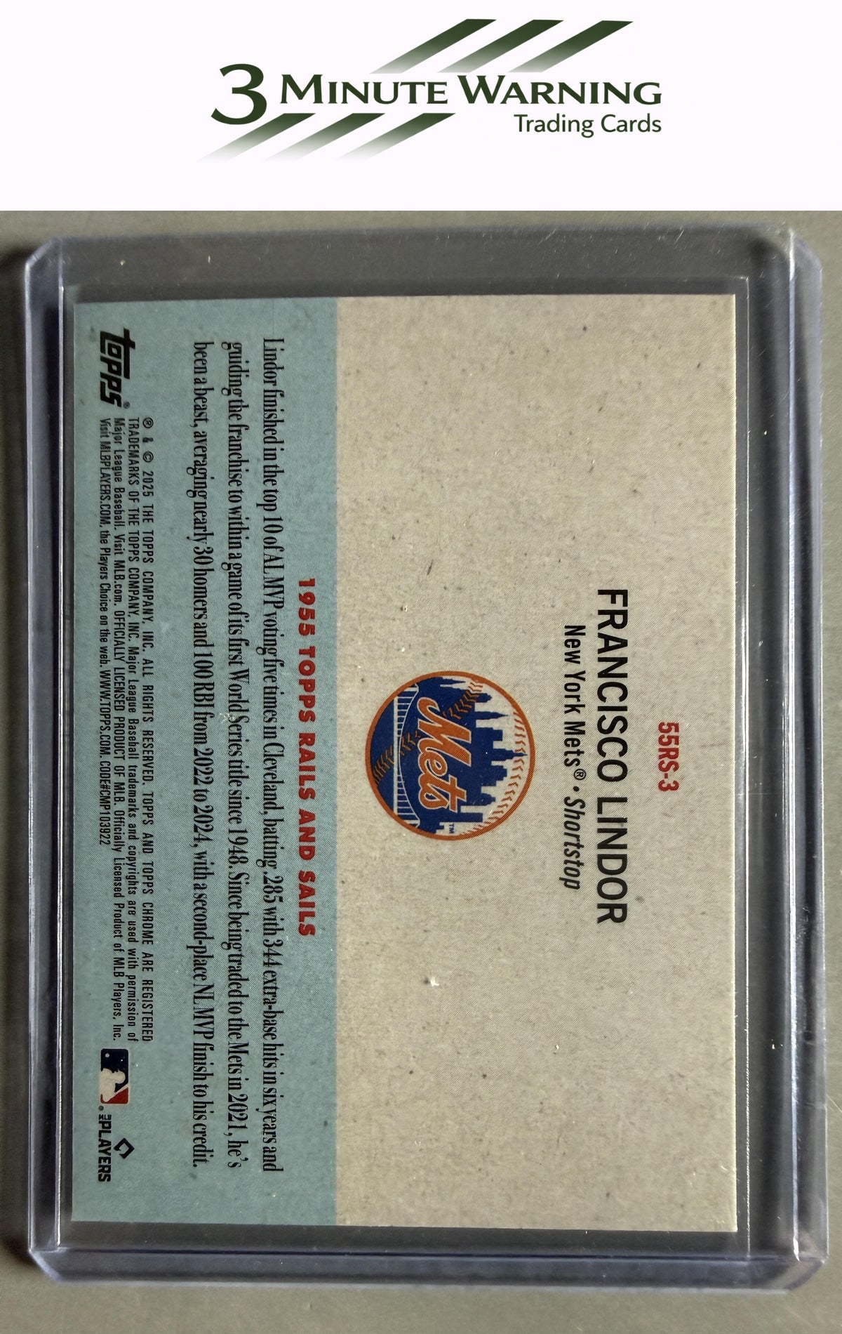 2025 Topps Chrome Platinum #55RS-3 Francisco Lindor 1955 Topps Rails and Sails