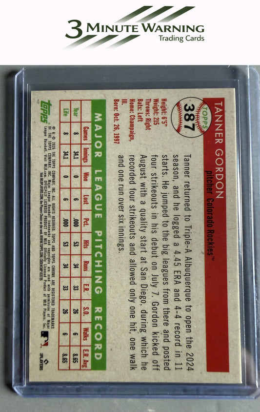 2025 Topps Chrome Platinum #387 Tanner Gordon Prism Refractor