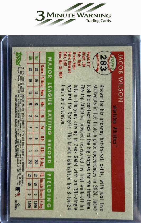 2025 Topps Chrome Platinum #283 Jacob Wilson Blue Vibrations Refractor #/150