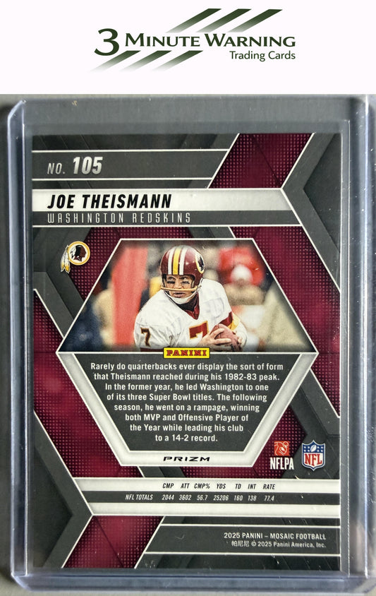 2025 Panini Mosaic #105 Joe Theismann Mosaic Camo Pink