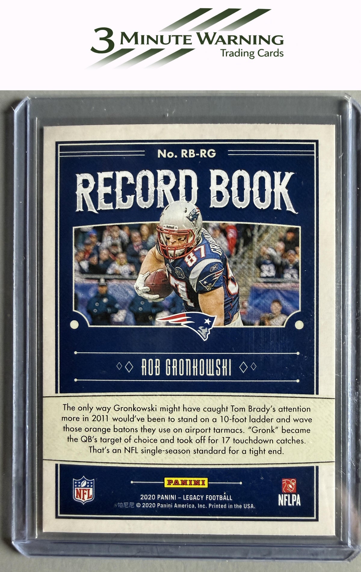 2020 Panini Legacy #RB-RG Rob Gronkowski Record Book