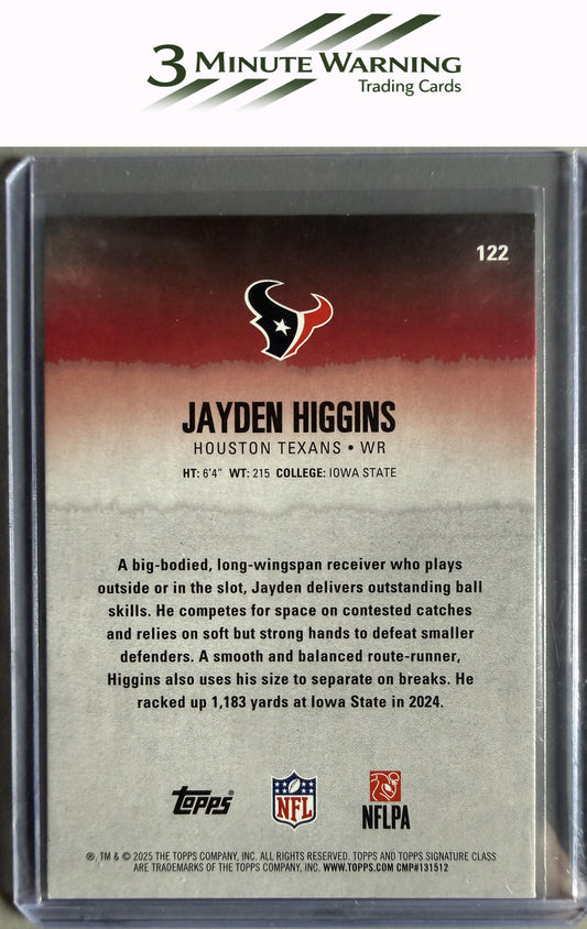 2025 Topps Signature Class #122 Jayden Higgins
