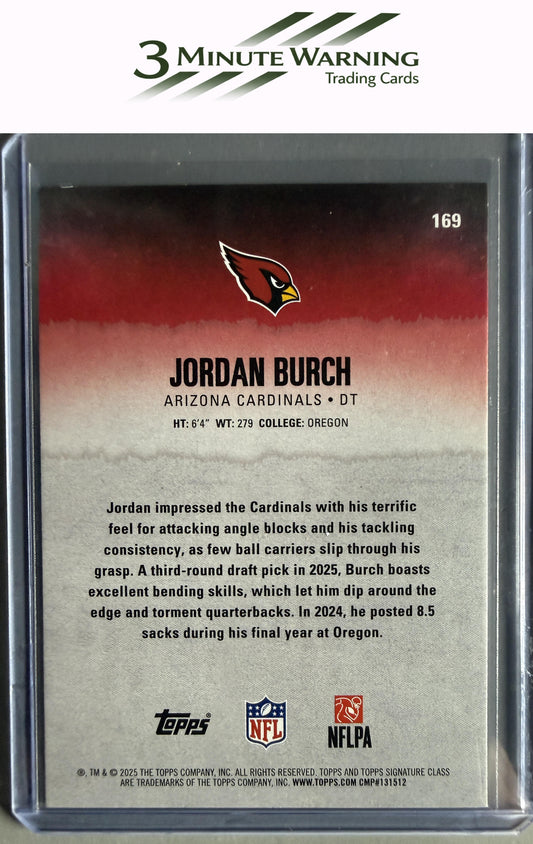 2025 Topps Signature Class #169 Jordan Burch Blue & Yellow
