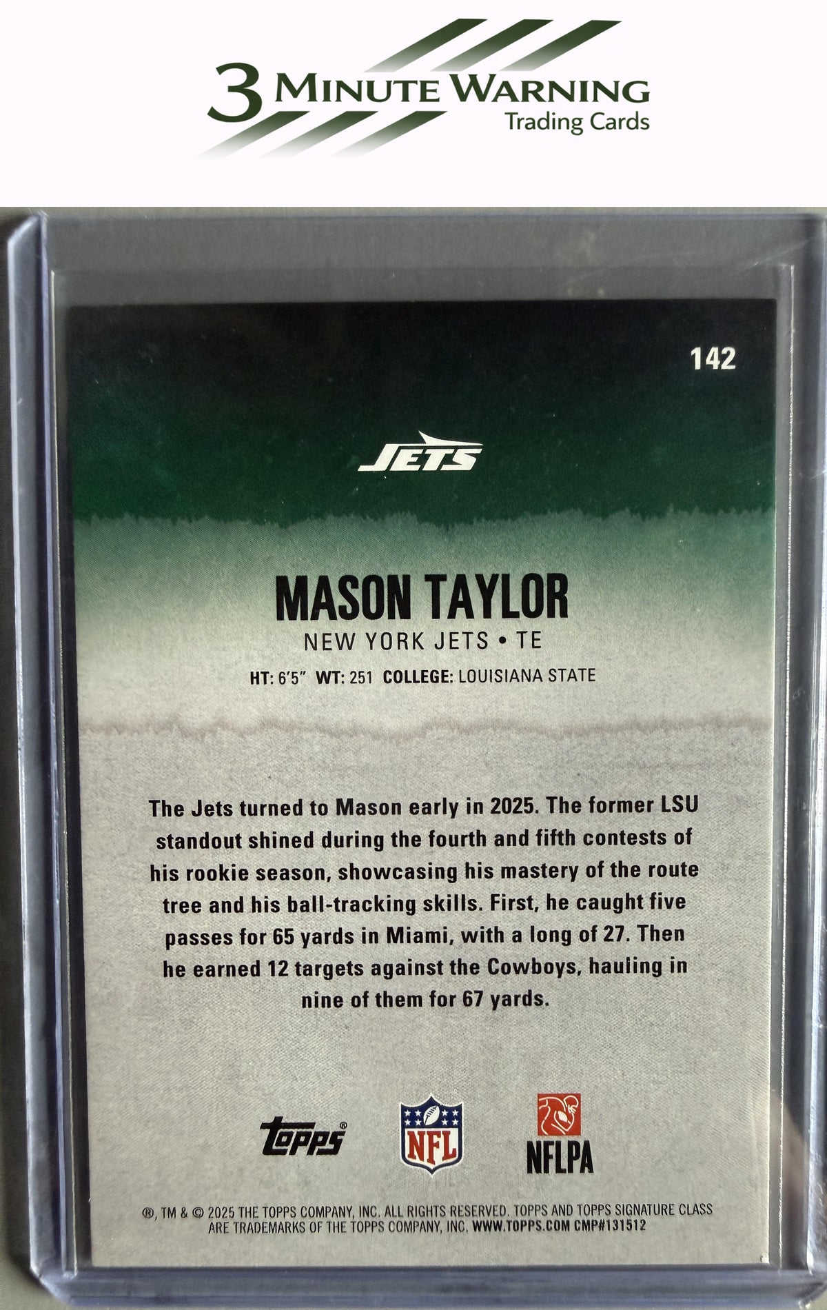 2025 Topps Signature Class #142 Mason Taylor Blue & Yellow