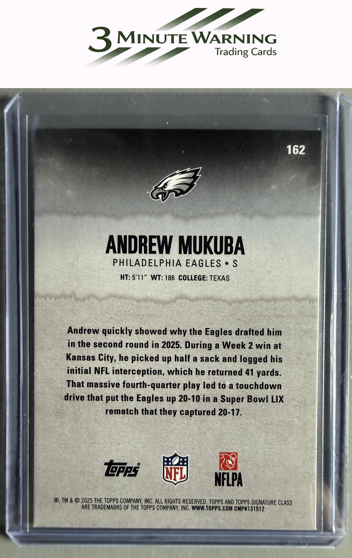 2025 Topps Signature Class #162 Andrew Mukuba Blue & Yellow