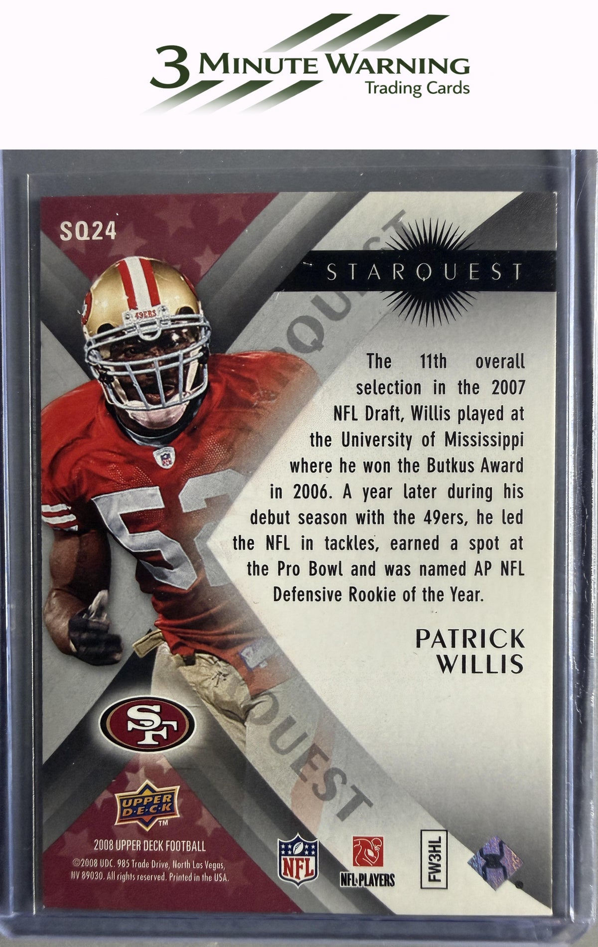 2008 Upper Deck First Edition #SQ24 Patrick Willis StarQuest