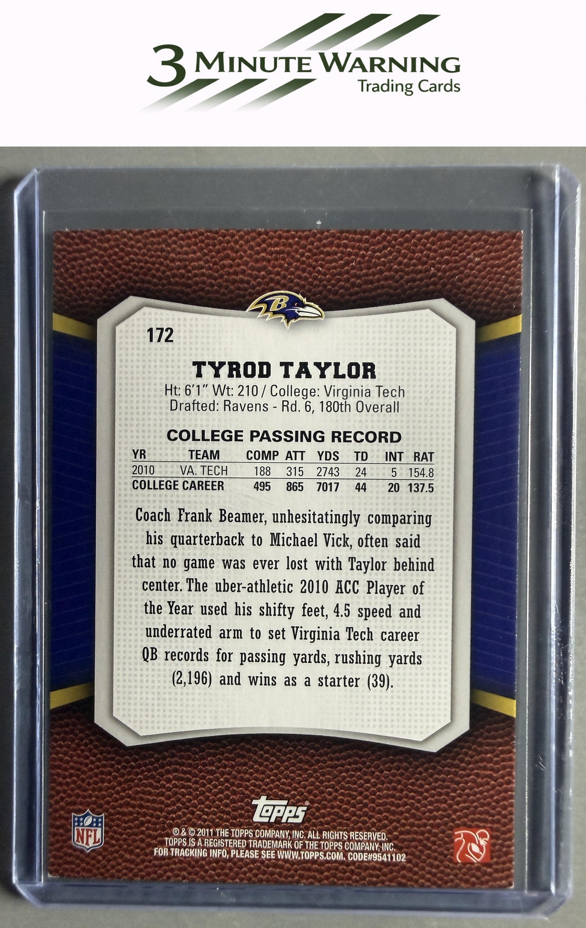 2011 Topps Rising Rookies #172 Tyrod Taylor Gold
