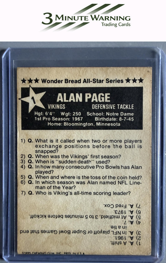 1975 Town Talk Bread #1 Alan Page