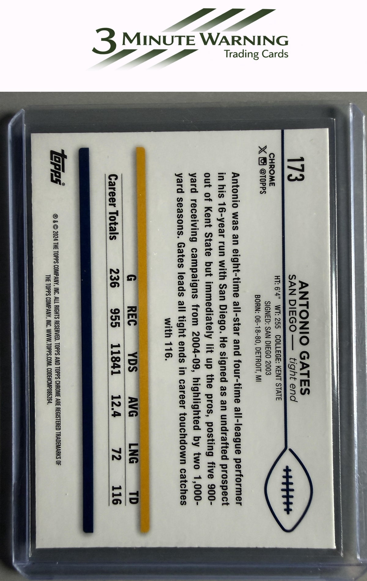 2024 Topps Chrome #173 Antonio Gates Prism Refractor