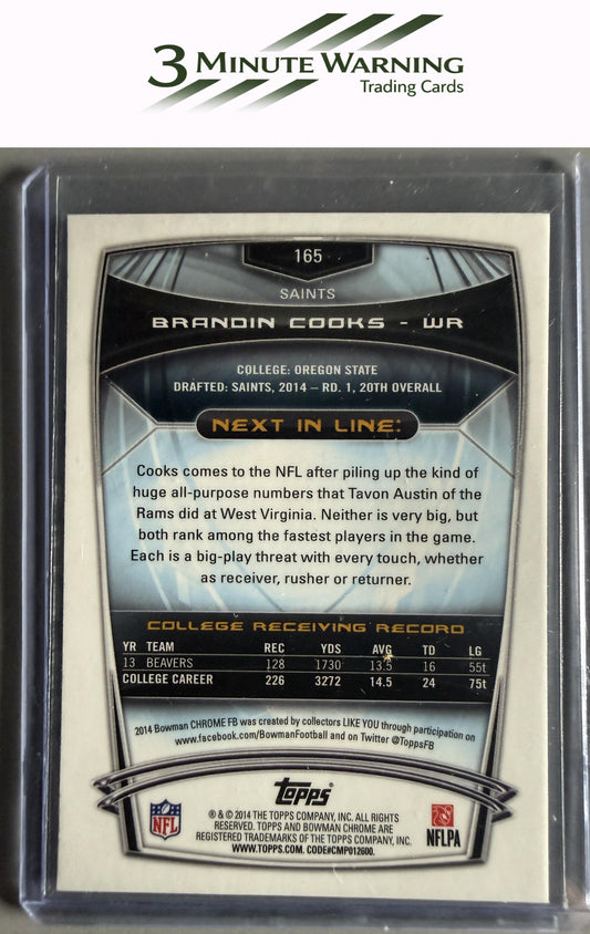 2014 Bowman Chrome #165 Brandin Cooks