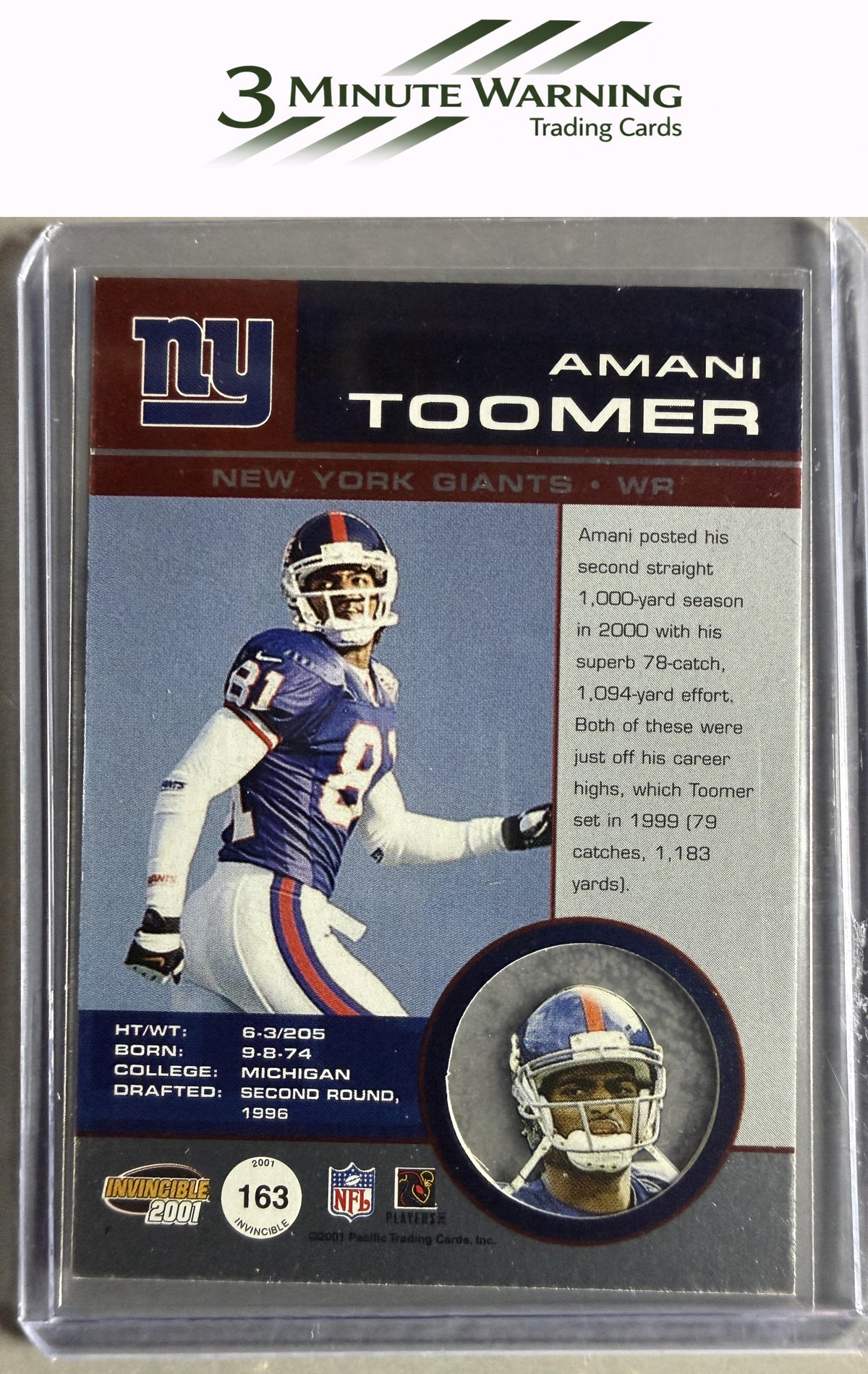 2001 Pacific Invincible #163 Amani Toomer Retail