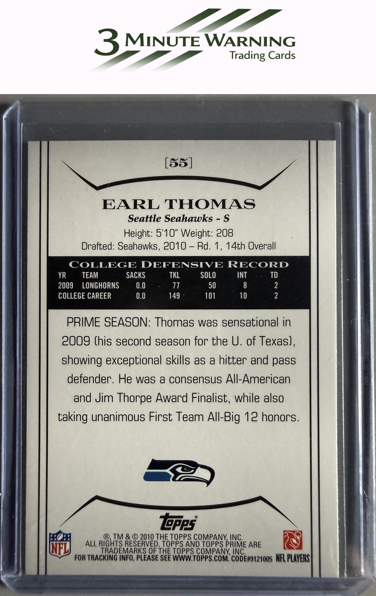 2010 Topps Prime #55 Earl Thomas Retail