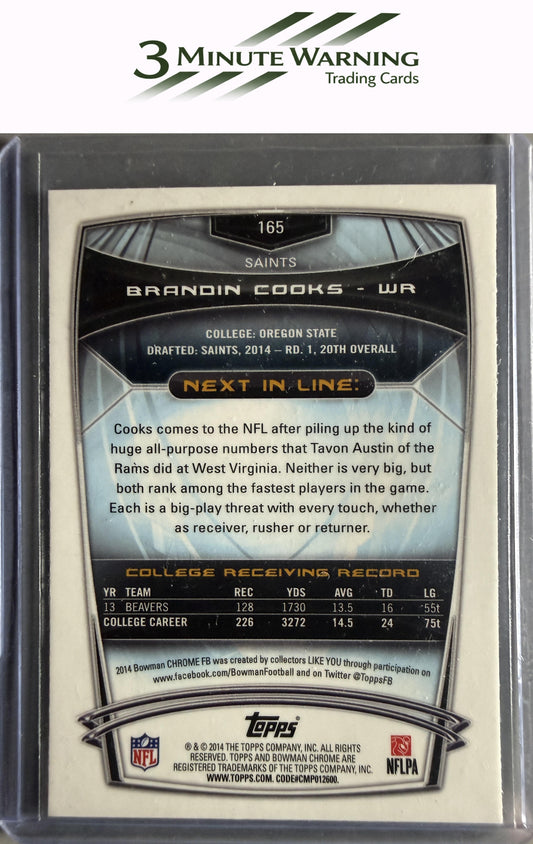 2014 Bowman Chrome #165 Brandin Cooks