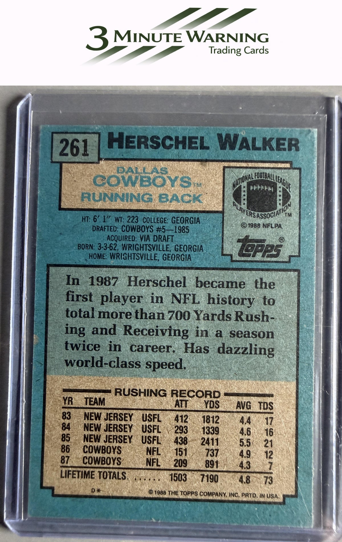 1988 Topps #261 Herschel Walker