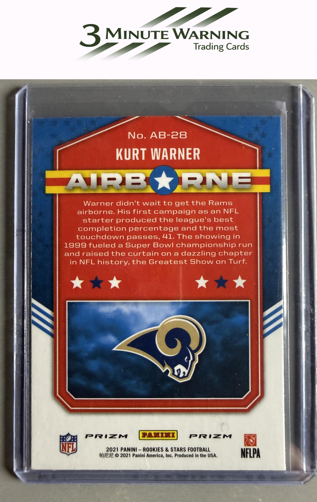 2021 Panini Rookies & Stars #AB-28 Kurt Warner Airborne Red Plaid
