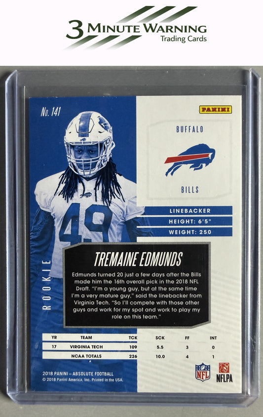 2018 Panini Absolute #141 Tremaine Edmunds