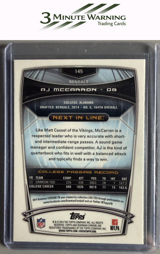 2014 Bowman Chrome #145 AJ McCarron