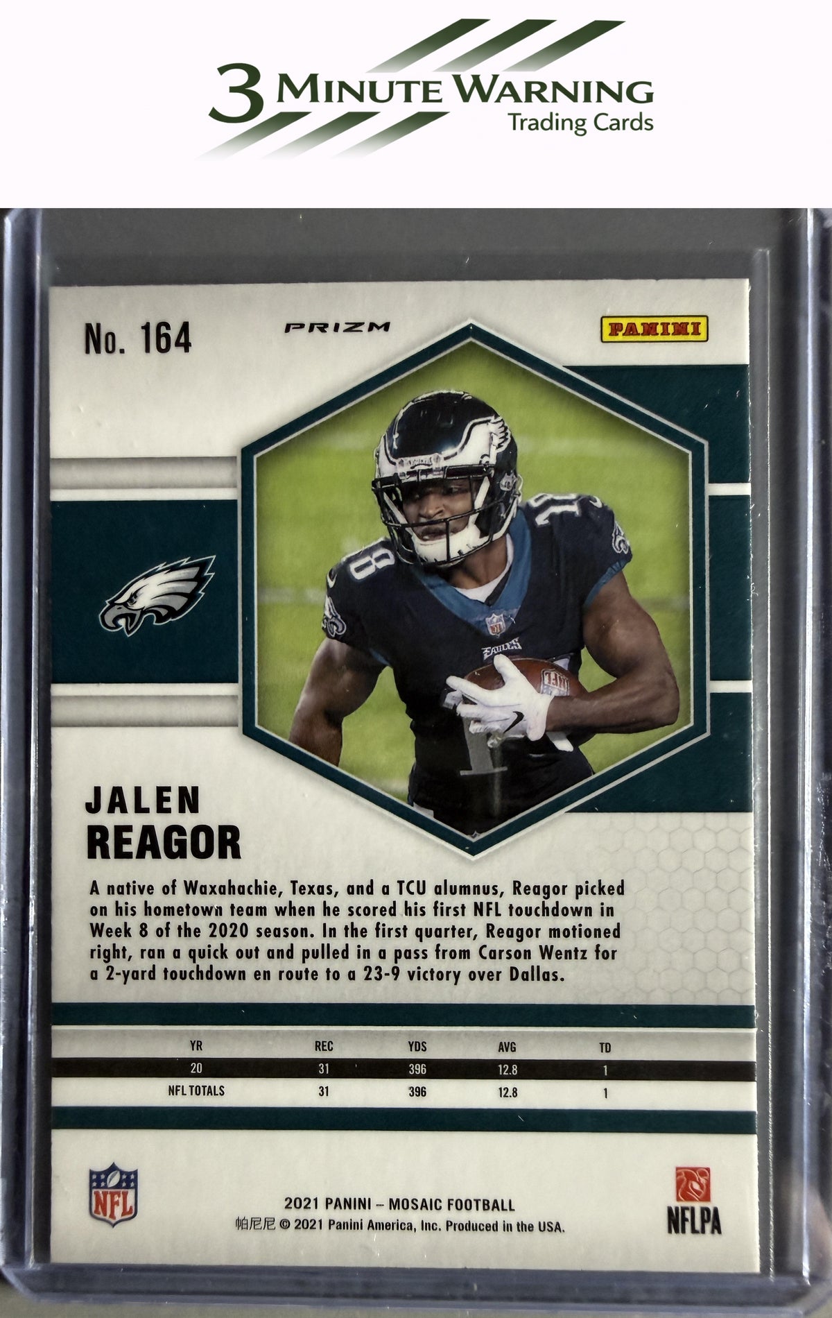 2021 Panini Mosaic #164 Jalen Reagor Prizm Camo Pink
