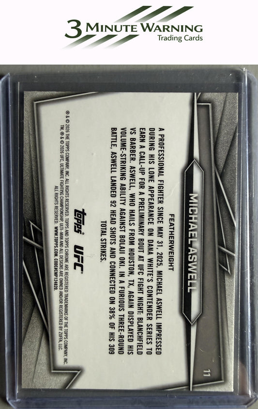2026 Topps Chrome UFC #11 Michael Aswell UFC Glove Refractor