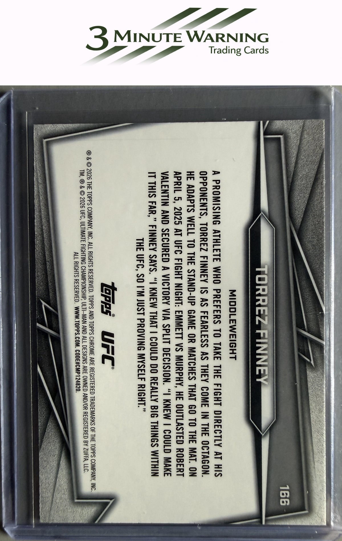 2026 Topps Chrome UFC #166 Torrez Finney