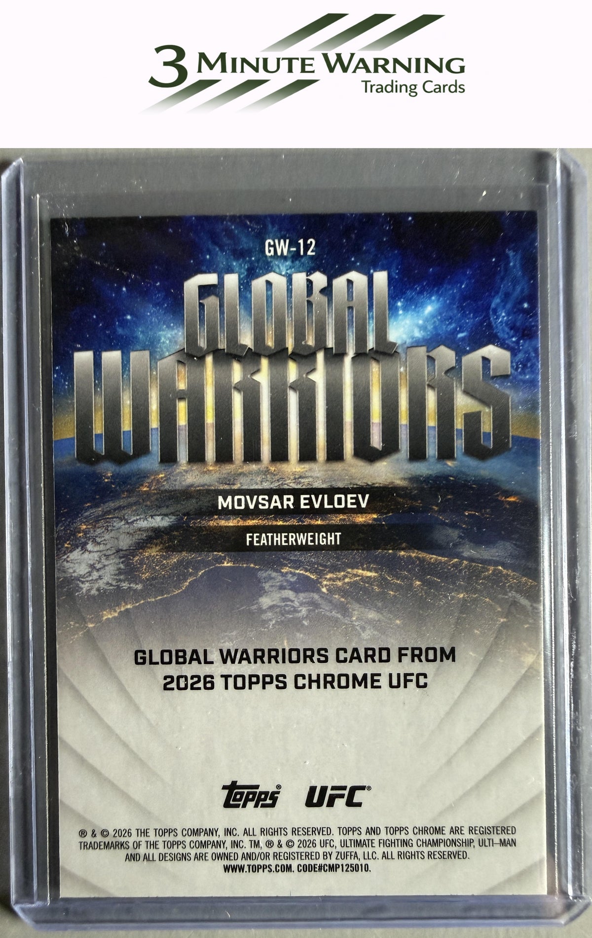 2026 Topps Chrome UFC #GW-12 Movsar Evloev Global Warriors