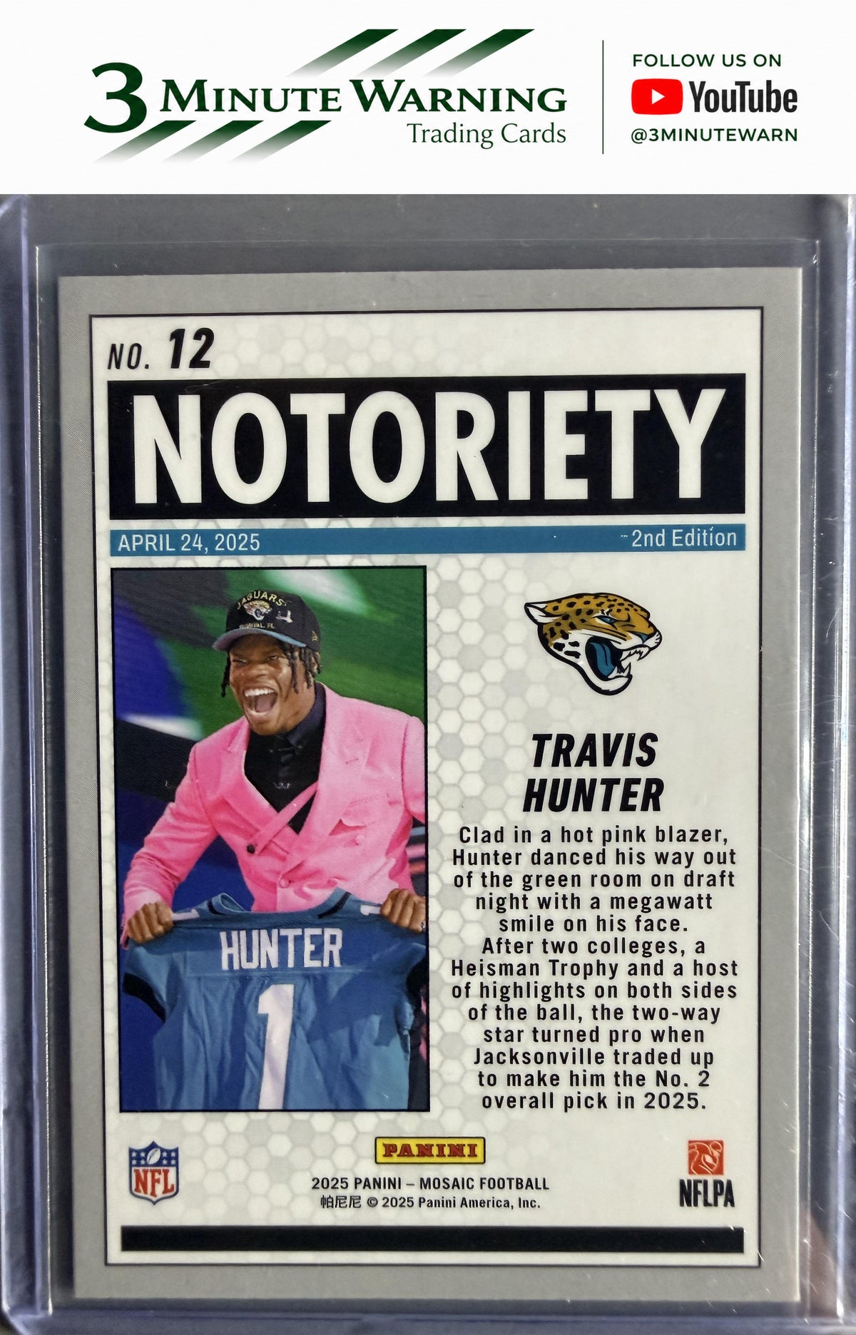 2025 Panini Mosaic #12 Travis Hunter Notoriety