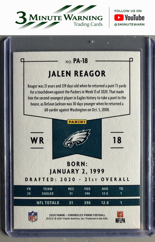 2020 Panini Chronicles #PA-18 Jalen Reagor Panini Green