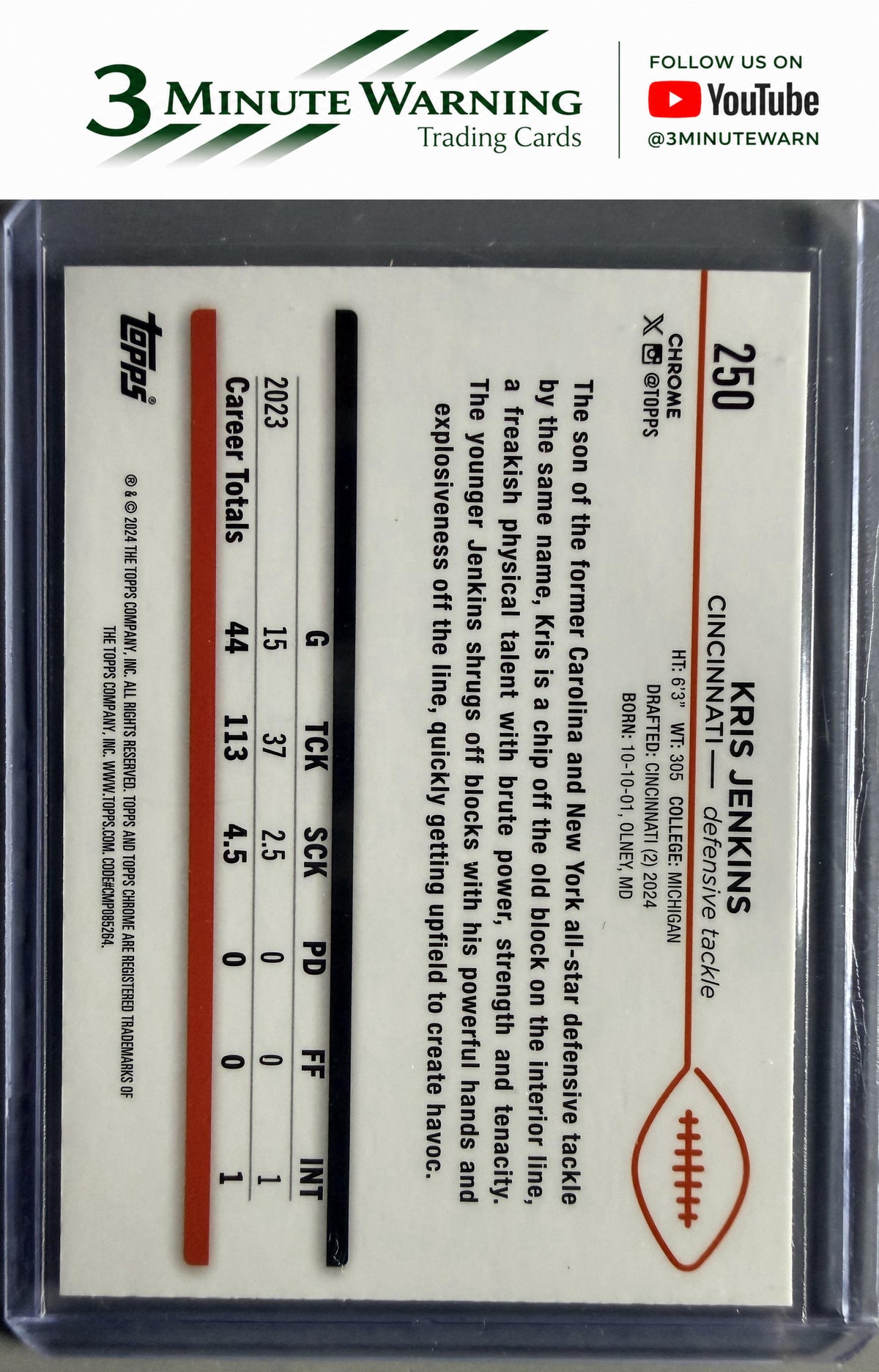 2024 Topps Chrome #250 Kris Jenkins