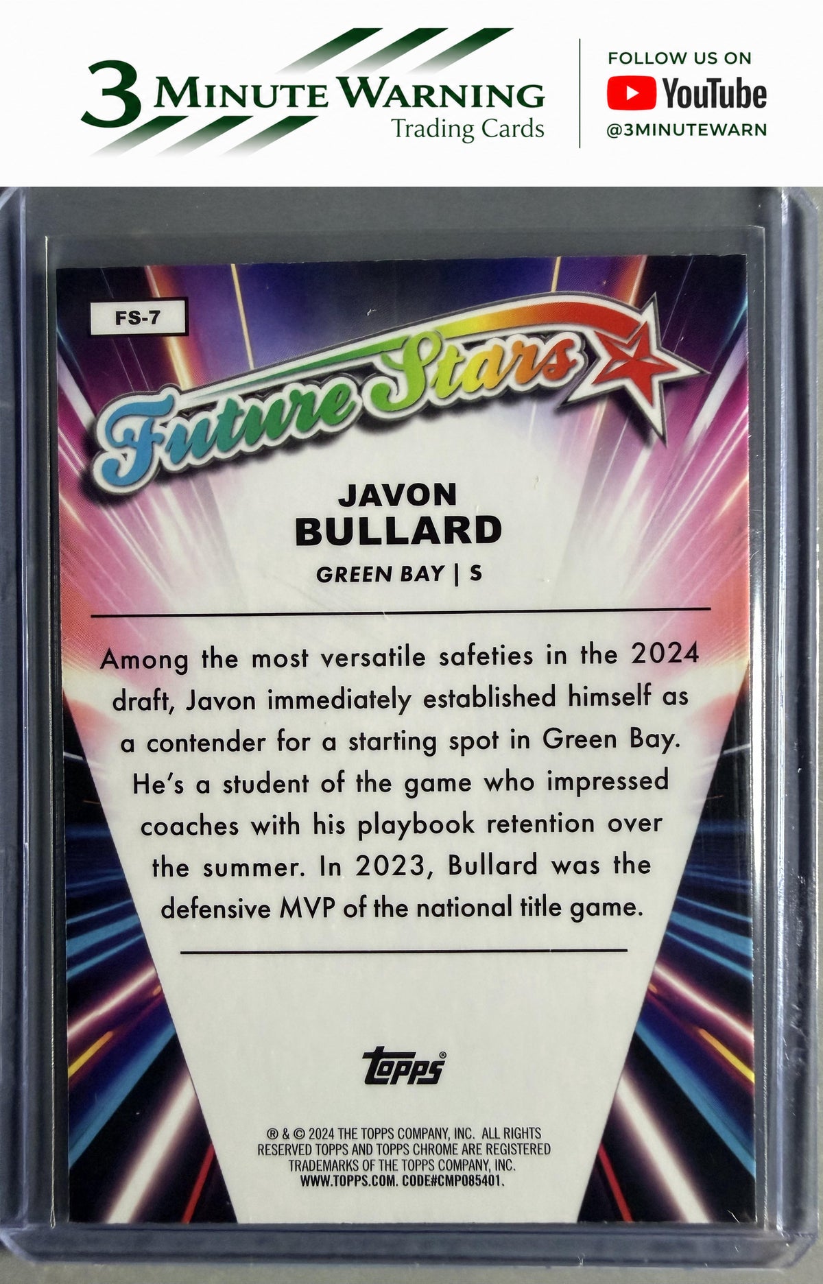 2024 Topps Chrome #FS-7 Javon Bullard Future Stars Lazer Refractor