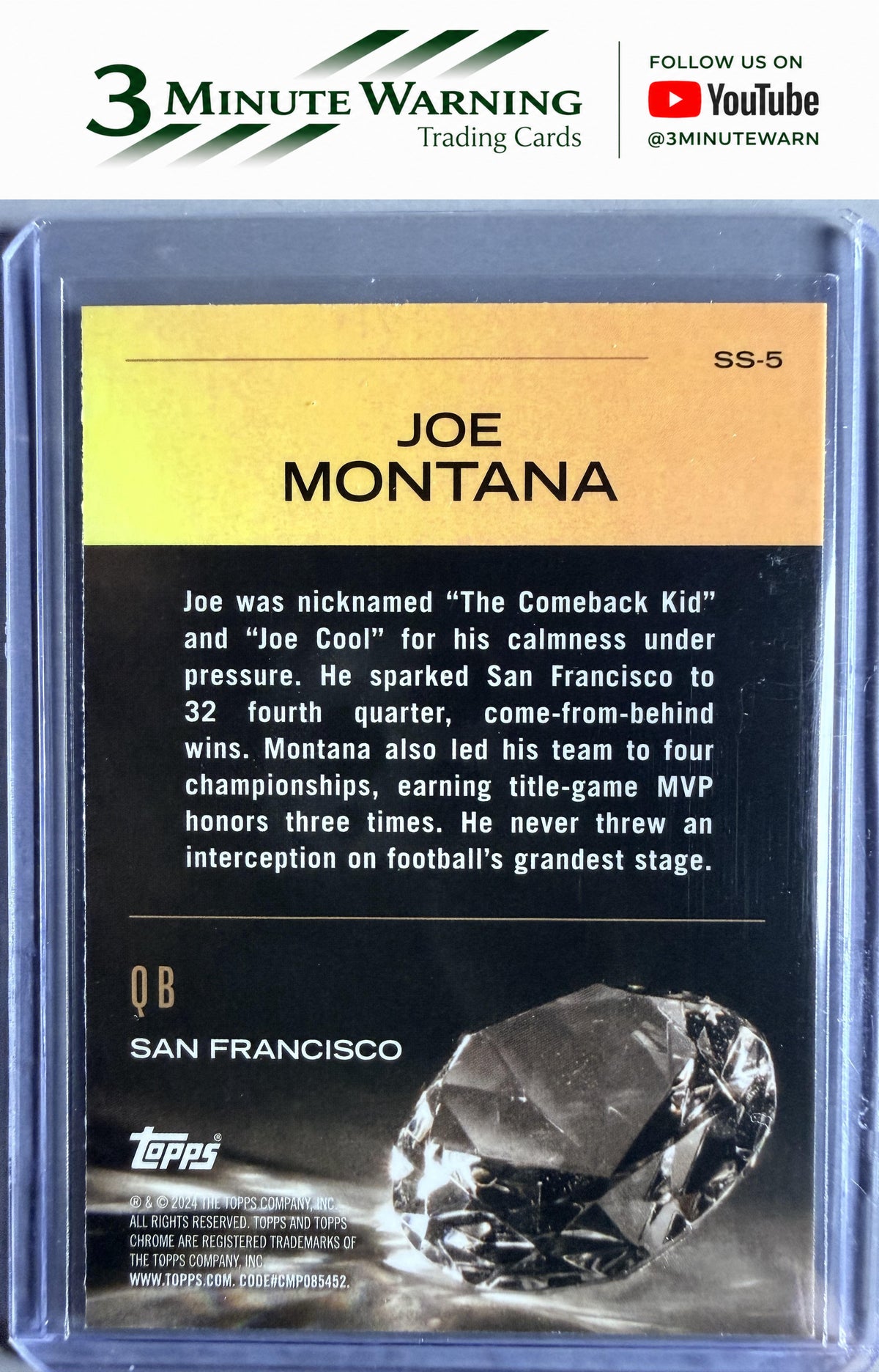 2024 Topps Chrome #SS-5 Joe Montana Sunday Swag